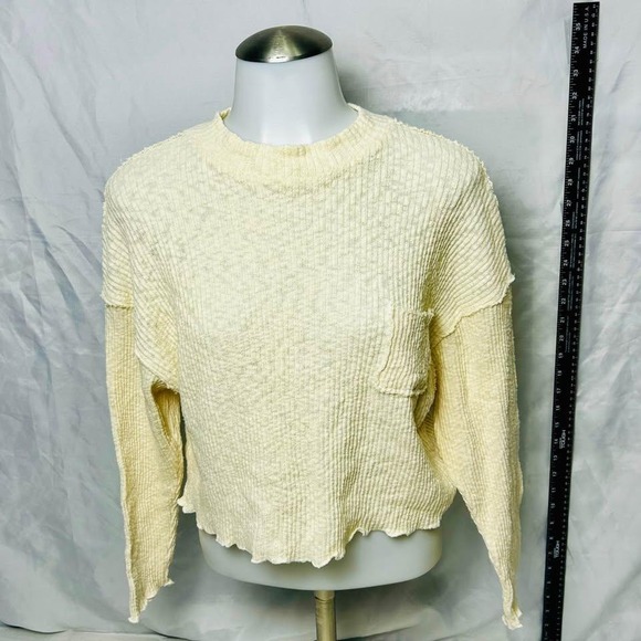 By Together + Collection Sweaters - By‎ Together + Collection*Cream Ribbed Mock Neck*Long Sleeve Sweater* Size M